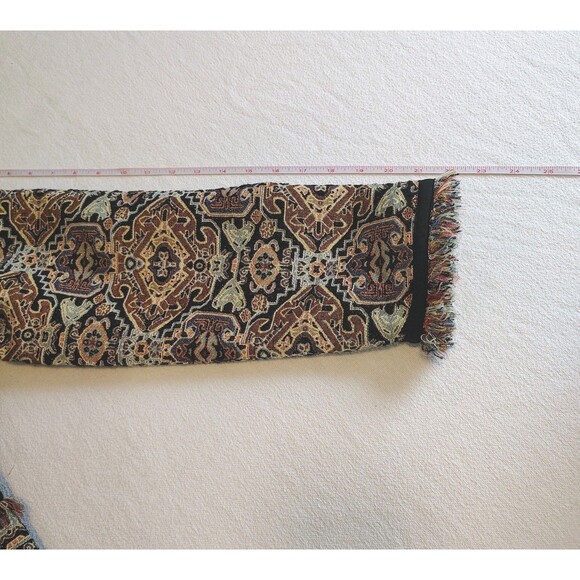 Chicos Floral Tapestry Jacket Size 1 Med Duster Fringe Jacquard Topper Boho - Picture 11 of 12